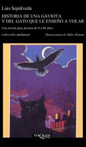 Historia de la gaviota y del gato que le enseñó a volar Portada del libro: Historia de la gaviota y del fato que le enseñó a volar.
